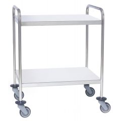 Guéridon inox 2 plateaux bords tombés TOURINOX