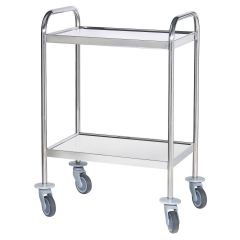 Guéridon inox 2 plateaux bords relevés TOURINOX