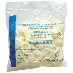 Doigtiers roulés en latex non stériles COMED