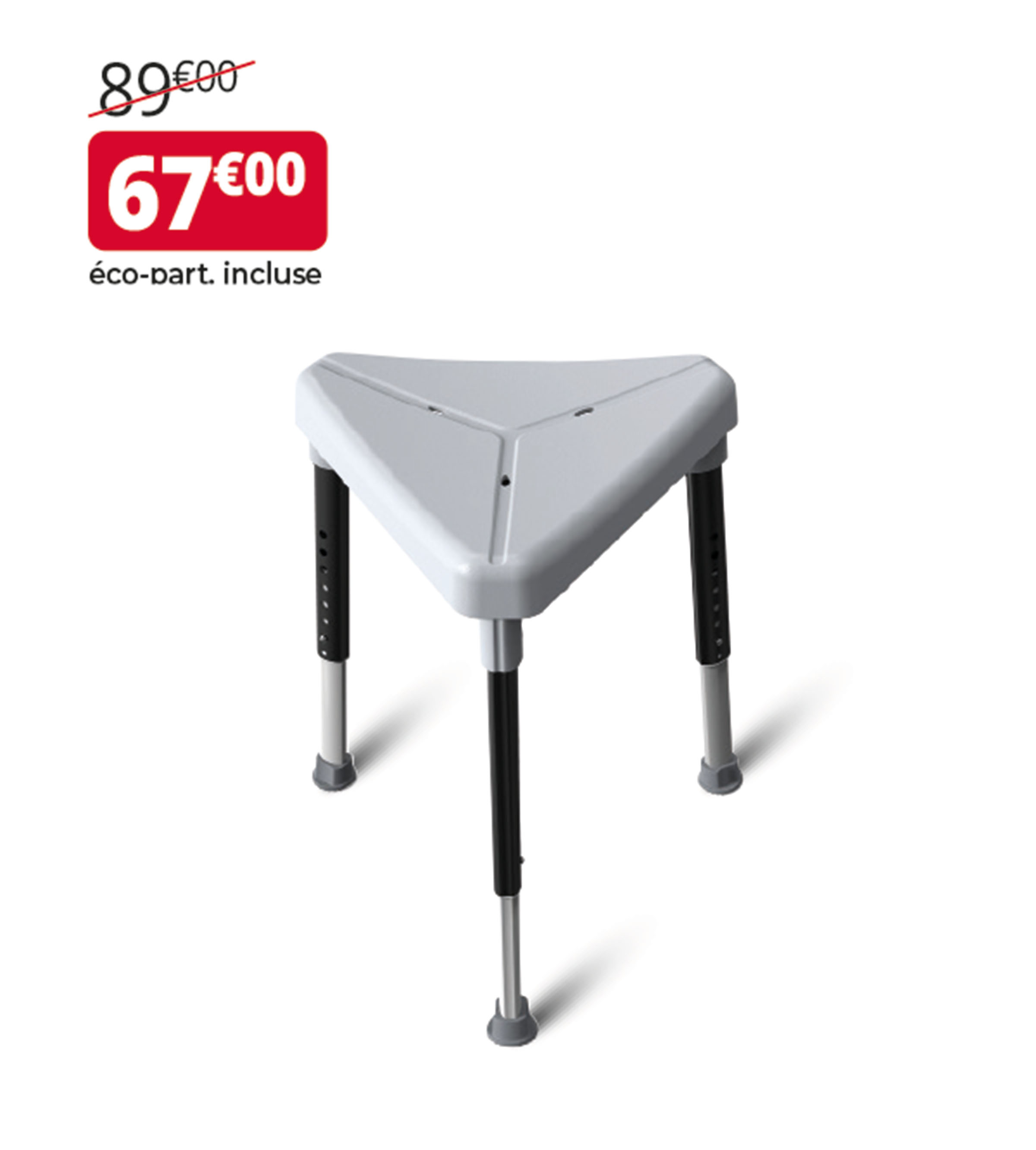 Tabouret douche triangulaire